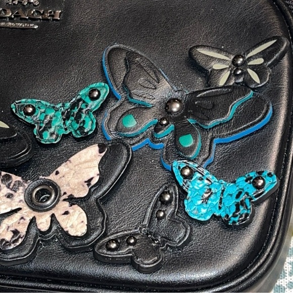 Coach Butterfly Appliqué Crossbody Clutch in Pebble Leather. - Picture 14 of 16